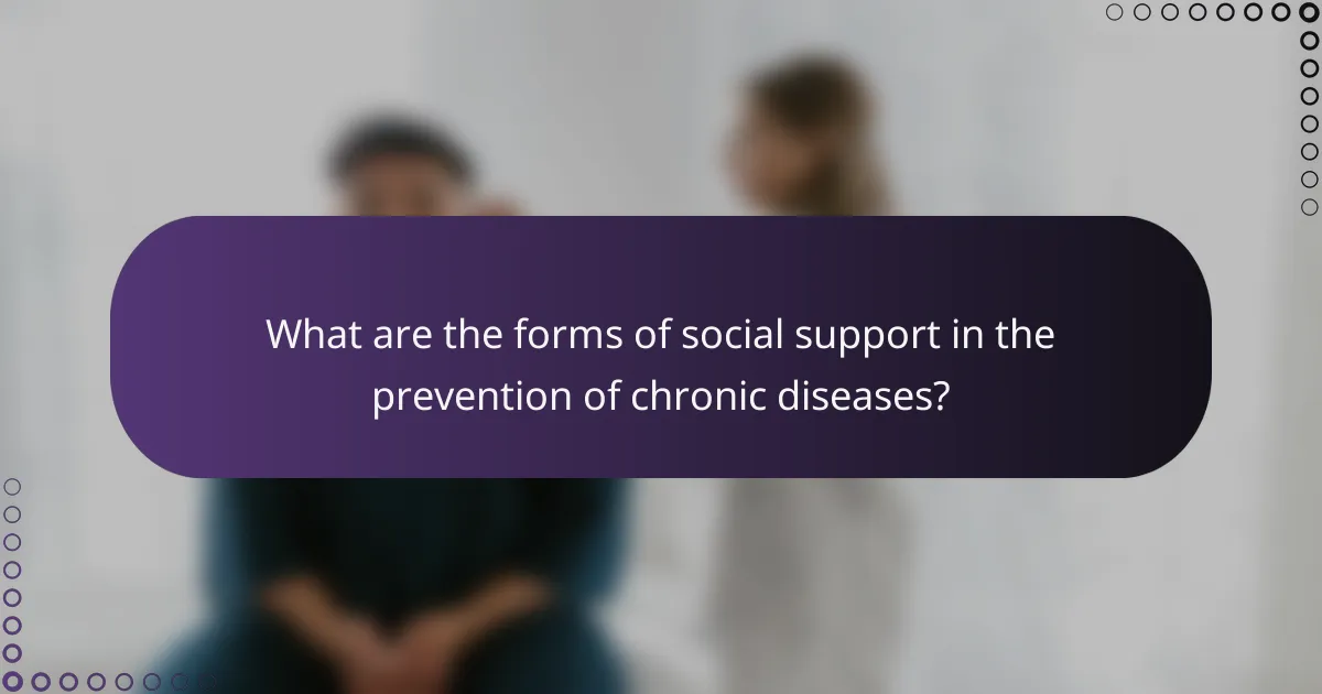 What are the forms of social support in the prevention of chronic diseases?