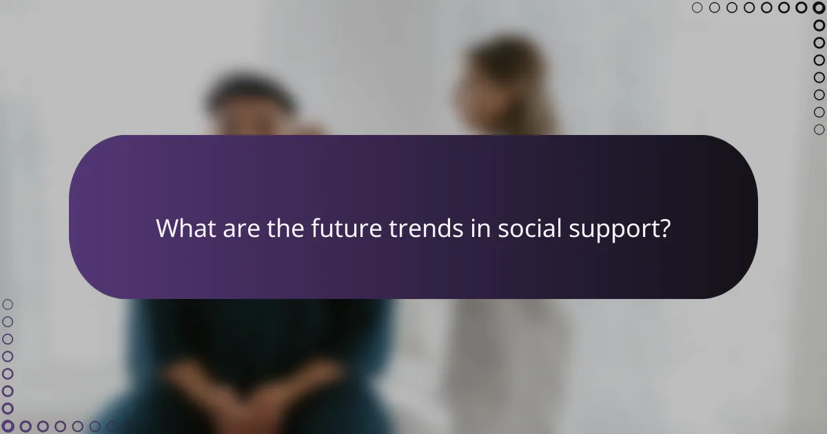 What are the future trends in social support?