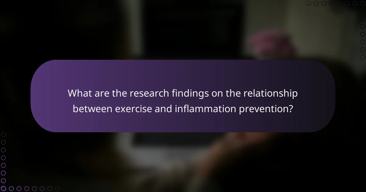 What are the research findings on the relationship between exercise and inflammation prevention?